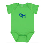 Rabbit Skins Infant Fine Jersey Bodysuit With Centered Blue Logo