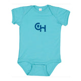 Rabbit Skins Infant Fine Jersey Bodysuit With Centered Blue Logo