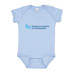 Rabbit Skins Infant Fine Jersey Bodysuit With Light Blue Logo