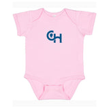 Rabbit Skins Infant Fine Jersey Bodysuit With Centered Blue Logo