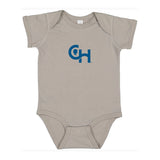 Rabbit Skins Infant Fine Jersey Bodysuit With Centered Blue Logo