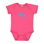 Rabbit Skins Infant Fine Jersey Bodysuit With Centered Light Blue Logo