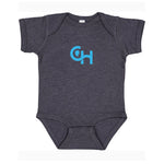 Rabbit Skins Infant Fine Jersey Bodysuit With Centered Light Blue Logo