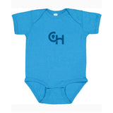 Rabbit Skins Infant Fine Jersey Bodysuit With Centered Blue Logo