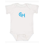 Rabbit Skins Infant Fine Jersey Bodysuit With Centered Light Blue Logo