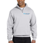 Jerzees Sweatshirt 1/4 Zip Cadet Collar With Light Blue Logo