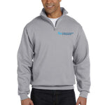 Jerzees Sweatshirt 1/4 Zip Cadet Collar With Light Blue Logo